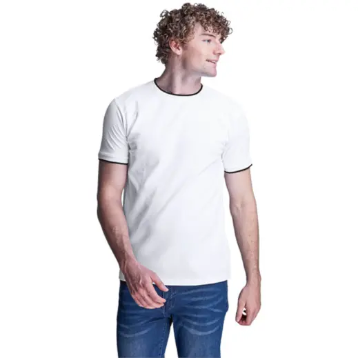 175g Polyester Eyelet Ringer T-Shirt Model